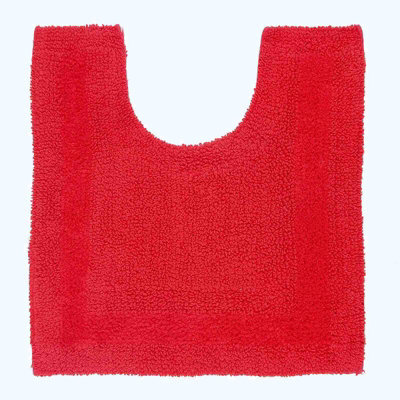 Homescapes Luxury Reversible Cotton Pedestal Mat - Red - image 1