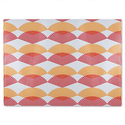 Benjamin Tate Design Geometric Sea Shells Glass Chopping Boarddesigner Style - image 1