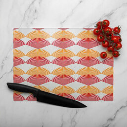 Benjamin Tate Design Geometric Sea Shells Glass Chopping Boarddesigner Style - thumbnail 3