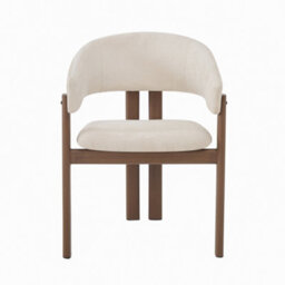 Linen Dining Chairs With Metal Legs, Walnut Wood Colour, Set Of 6 - thumbnail 8