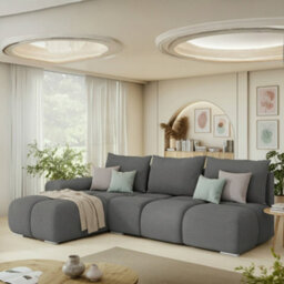 Galeria Corner Sofa Bed With Storage Left Hand Grey - thumbnail 1