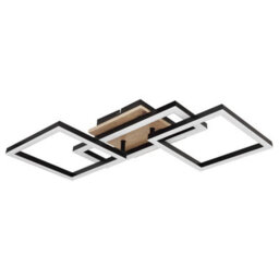 Luminosa Lighting Luminosa Bossy 3 Square Integrated Led Semi Flush Ceiling Light Matt Black 3X Led 3000K - thumbnail 2