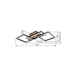 Luminosa Lighting Luminosa Bossy 3 Square Integrated Led Semi Flush Ceiling Light Matt Black 3X Led 3000K - thumbnail 6