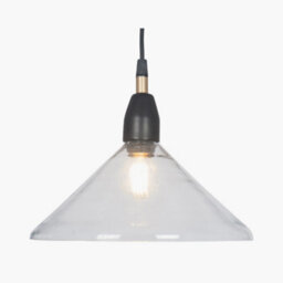 Pacific Lifestyle Canton Matt Black Metal And Glass Cone Pendant - thumbnail 4