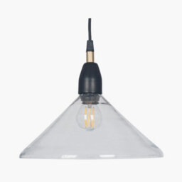 Pacific Lifestyle Canton Matt Black Metal And Glass Cone Pendant - thumbnail 3