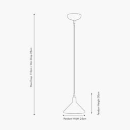 Pacific Lifestyle Canton Matt Black Metal And Glass Cone Pendant - thumbnail 2