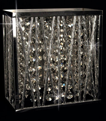 Luminosa Lighting Luminosa Melenki 1 Light Polished Chrome Crystal Wall Light