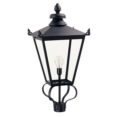 Stylish Ip23 Black Led Lantern Head For E27 Bulbs - Perfect For Outdoor Lighting