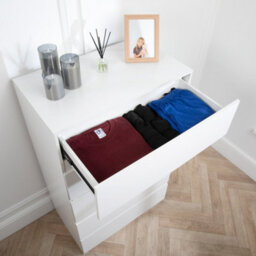 Home Treats 5 Chest Of Drawer White Deep Chest Of Wooden Drawers - thumbnail 4