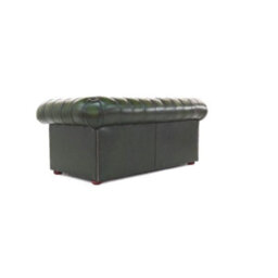 Chesterfield 2 Seater Antique Green Real Leather Sofa Settee In Classic Style - thumbnail 8