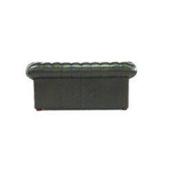 Chesterfield 2 Seater Antique Green Real Leather Sofa Settee In Classic Style - thumbnail 9