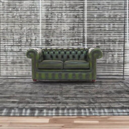 Chesterfield 2 Seater Antique Green Real Leather Sofa Settee In Classic Style - thumbnail 6