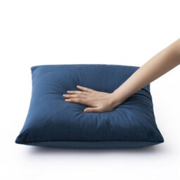 Ameha Navy Blue Plain Velvet Cushion Covers, 18X18 Inch, Pack Of 2, Breathable & Hypoallergenic With Hidden Zip Closure - thumbnail 4