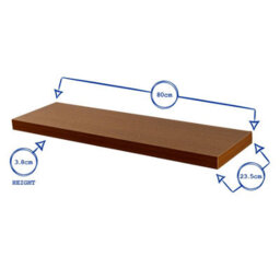 Harbour Housewares 80Cm Floating Wall Shelf - Walnut - Photo Gallery Bookshelf Wall Shelves For Storage & Display - thumbnail 5