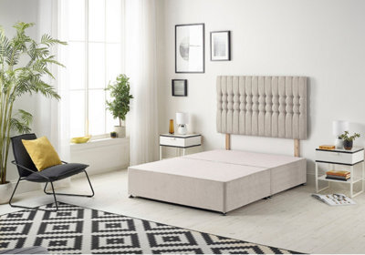 Somnior Beds Somnior Galaxy Plush Silver Divan Base With Headboard - Small Single - image 1