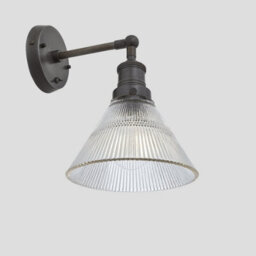 Industville Brooklyn Glass Funnel Wall Light, 7 Inch, Pewter Holder - thumbnail 2