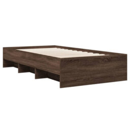 Berkfield Bed Frame Without Mattress Brown Oak 90X200 Cm Engineered Wood - thumbnail 7