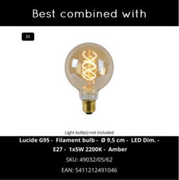 Lucide Ruben 3 Light Floor Lamp Black - thumbnail 9