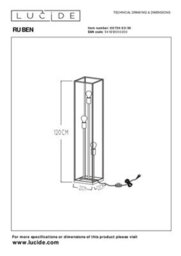 Lucide Ruben 3 Light Floor Lamp Black - thumbnail 7