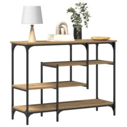 Walplus Console Table With Shelf Artisan Oak 100 X 35 X 75 Cm - thumbnail 3