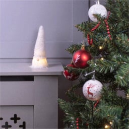 Netagon Home Festive Light Up Christmas White Gonk Gnome Ornament- 19Cm