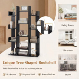 Tree Bookshelf Bookcase Corner Books Storage Organizer Display Shelf - thumbnail 6