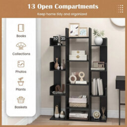 Tree Bookshelf Bookcase Corner Books Storage Organizer Display Shelf - thumbnail 5