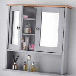 CARME Home Carme Atlanta 3 Piece Set Bathroom Furniture Free Standing Under Sink Storage Wall Mounted Medicine Cabinet With Mirror Modern Bat - thumbnail 2