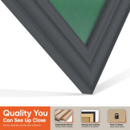 "16X16"" Dark Grey Classic Vinyl Record Frame With Emerald Mount For 12 Inch Lp Disc - Ak Frames" - thumbnail 3