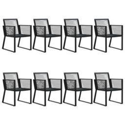Berkfield 9 Piece Outdoor Dining Set Pvc Rattan Black - thumbnail 6