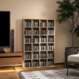 Homcom Dvd Cd Media Storage Rack, Video Display Unit, Natural - thumbnail 8