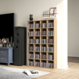 Homcom Dvd Cd Media Storage Rack, Video Display Unit, Natural - thumbnail 7