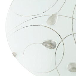 Happy Homewares Traditional Classic Opal White Glass Flush Ceiling Light With Crystal Drops - thumbnail 5
