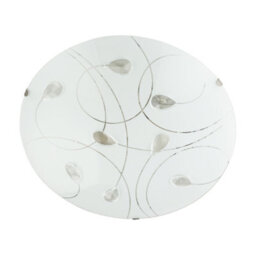 Happy Homewares Traditional Classic Opal White Glass Flush Ceiling Light With Crystal Drops - thumbnail 4