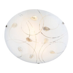 Happy Homewares Traditional Classic Opal White Glass Flush Ceiling Light With Crystal Drops - thumbnail 3