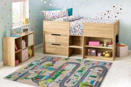 RugsX Bambino 34600 Washing Carpet City, Streets For Children Anti-Slip - Beige Grey  80X150 Cm - thumbnail 1
