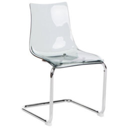 Beliani Set Of 2 Marshall Transparent Cantilever Dining Chairs, Black - thumbnail 5