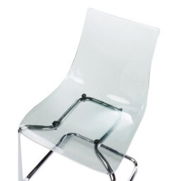 Beliani Set Of 2 Marshall Transparent Cantilever Dining Chairs, Black - thumbnail 7