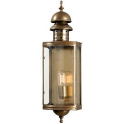 Stylish Outdoor Ip44 Wall Light In Aged Brass Finish With Led E27 Bulb