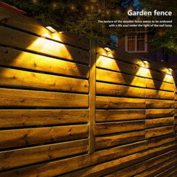 Amorly Set Of 4 Warm White Solar Powered Fence Wall Lights, Dusk To Dawn Sensor Outdoor Garden Lighting For Yard, Patio & Driveway - thumbnail 4