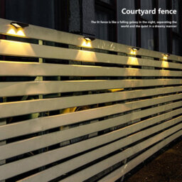 Amorly Set Of 4 Warm White Solar Powered Fence Wall Lights, Dusk To Dawn Sensor Outdoor Garden Lighting For Yard, Patio & Driveway - thumbnail 5