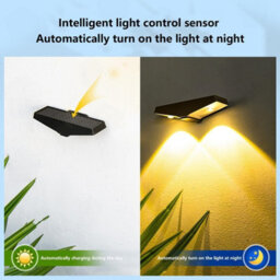 Amorly Set Of 4 Warm White Solar Powered Fence Wall Lights, Dusk To Dawn Sensor Outdoor Garden Lighting For Yard, Patio & Driveway - thumbnail 8