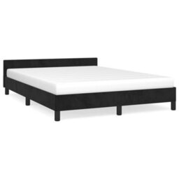 Berkfield Bed Frame With Headboard Black 180X200Cm 6Ft Super King Velvet - thumbnail 2
