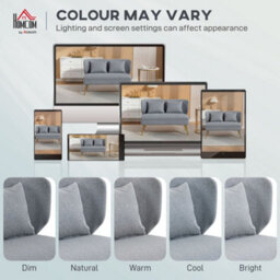 Wyld Haus Rohaco Linen-Effect Light Grey 2-Seater Sofa With Wingback And Gold-Tone Metal Legs - thumbnail 7