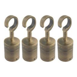 Ropeservices Uk 4 X 24mm Antique Brass Decking Rope Hook Fittings Fixings Barrier Set