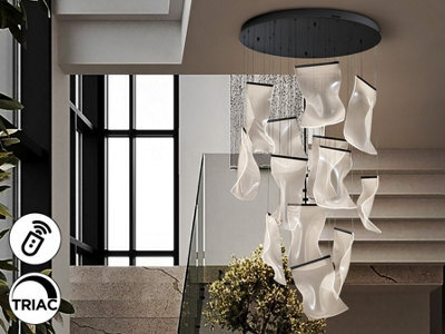 Luminosa Lighting Luminosa Velos Cluster Pendant Ceiling 13 Light Matt Black Led 3000K Dimmable - Uk Stock - image 1