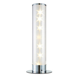 Litecraft Chrome Galaxy Glow Kids Led Cylinder Table Lamp - thumbnail 2