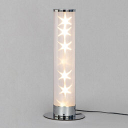 Litecraft Chrome Galaxy Glow Kids Led Cylinder Table Lamp - thumbnail 3