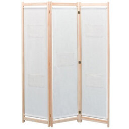 Walplus Cream 3-Panel Room Divider 120X170X4 Cm Fabric Privacy Screen - thumbnail 1