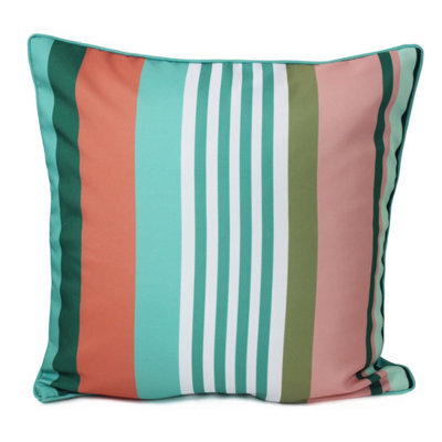 Peggy Wilkins Water Resistant Outdoor Garden Cushion Linear Green - image 1